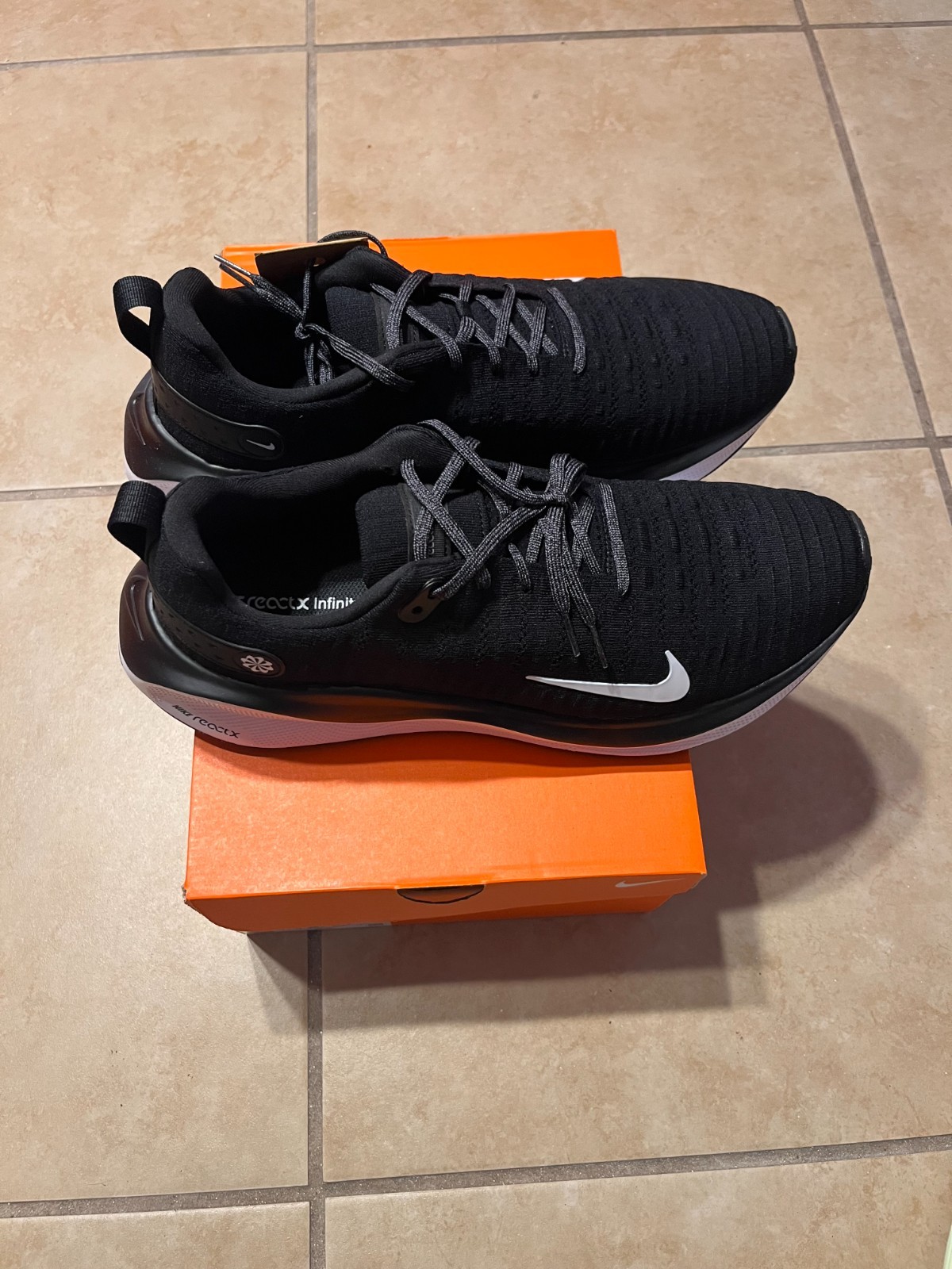 Nike ReactX Infinity Run 4 Black Athletic Road Sneakers DR2665-001 Size 16 New