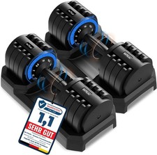 DH FitLife 3 bis 25 kg verstellbare Hanteln, Variable Gewichte 5 in 1, 2er Set