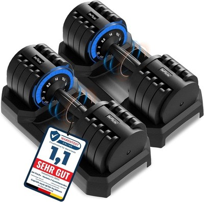DH FitLife 3 bis 25 kg verstellbare Hanteln, Variable Gewichte 5 in 1, 2er Set
