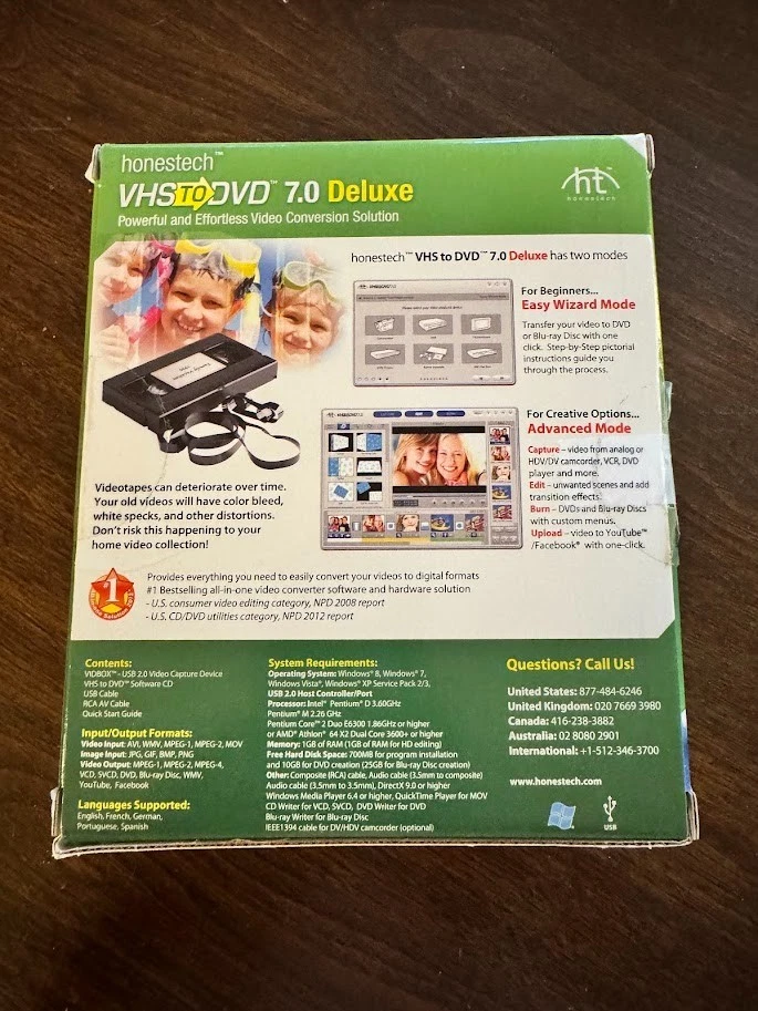 Honestech VHS to DVD/BLU-RAY 7.0 Deluxe Video Conversion Solution USB Windows - Image 2 of 2