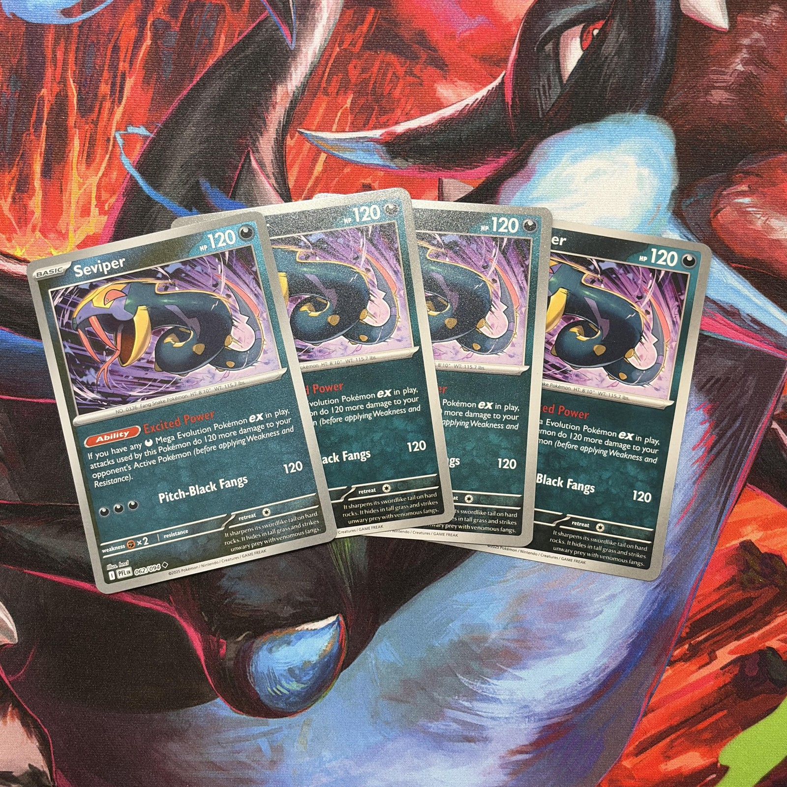 Seviper 062/094 Playset 4x Pokemon TCG (1x Reverse Holo)