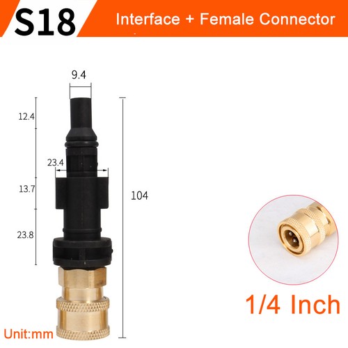 Pressure Washer Quick Connector Spray Torch Foam Snow Foam Lance Connector Brass - Afbeelding 22 van 28