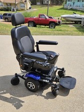 Merits Vision Sport Power Wheelchair Joystick Flip Up Armrests Black Blue