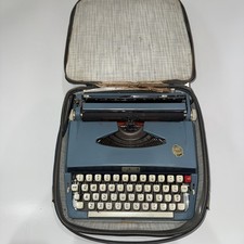 Very Nice 1967 Brother Webster XL-500 Blue Ultra-Portable Typewriter w/Case thumbnail