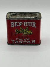 Ben Hur Crema de Tártaro Seattle WA Portland Oregon De Colección Lata de Metal 2 Onzas
