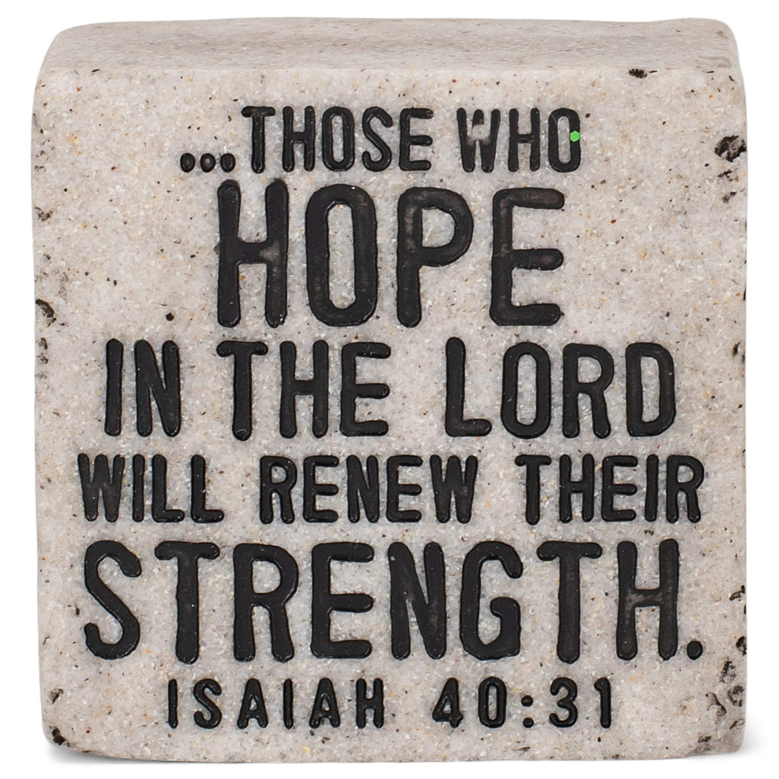 Hope In The Lord Scripture Block 2.25 x 2.25 Cast Stone Plaque