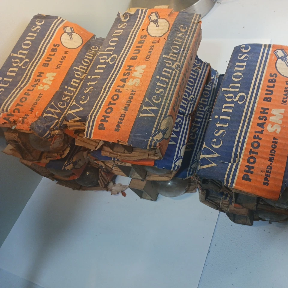9 Vintage Westinghouse Photoflash Bombilla Velocidad Enano SM F Cámara Fotográfica Antigua Foto 4 de 4