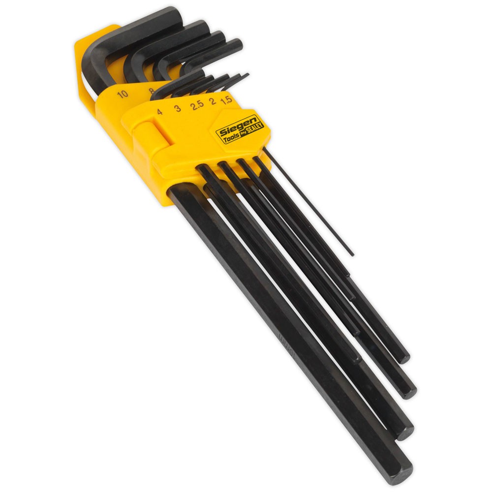 Siegen Hex Key Set 9pc Extra-Long Metric