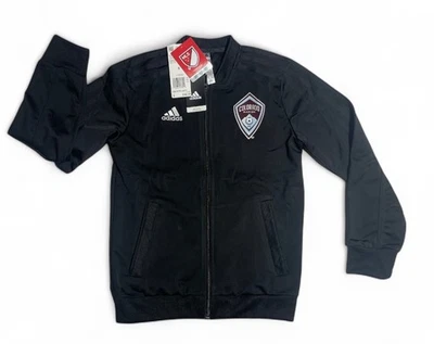 Adidas BOYS, Colorado Rapids ACADEMY, SIZE YOUTH SMALL, OFFICIAL WARM UP, BLACK - Image 1 of 2