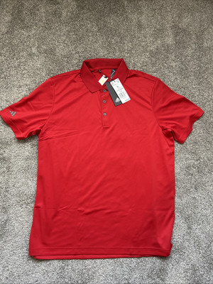 Adidas Mens Large Performance Red Polo Golf Shirt A230 New