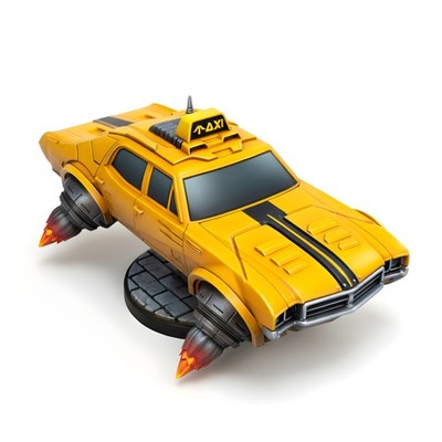 CyberTaxi Battle Terrain Model | Futuristic Tabletop Gaming Scatter | Sci Fi