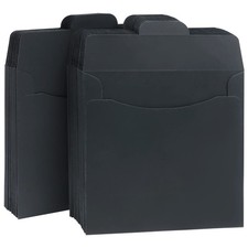 50 Pack Black Kraft Paper CD DVD Envelopes 4.7" Cardboard Disc Sleeves