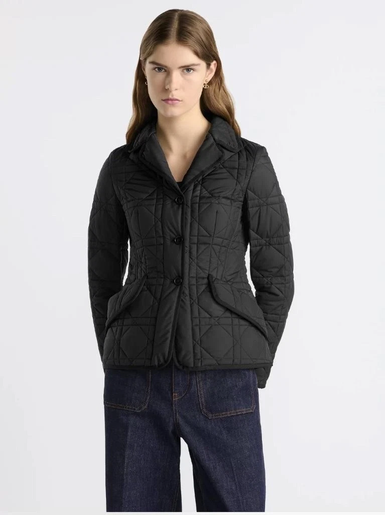 Giacca Dior Macrocannage Bar nera trapuntata tecnica taffetà nuova senza etichette 2025 FR38 6