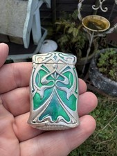 Silver Art Nouveau / Arts & Crafts Liberty Style Enamel Match Safe Vesta Case