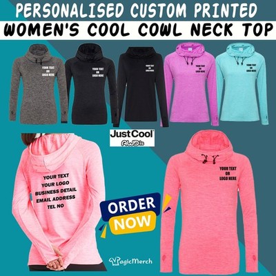 Bedruckter Damen-Hoodie Wasserfallausschnitt beliebiger Text/Logo Arbeitskleidung lässig cool Top Geschenk