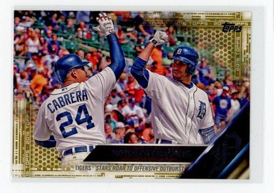 2016 Topps #94 Motor City Mashers Miguel Cabrera / J.D. Martinez Gold #/2016