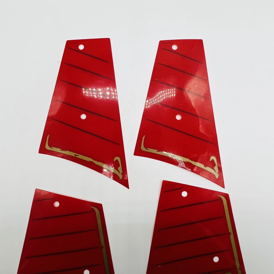 Lego Plastic Sheet for Set 70738 Red Sail with Dark Red Lines and Gold Trim - Image 4 of 4