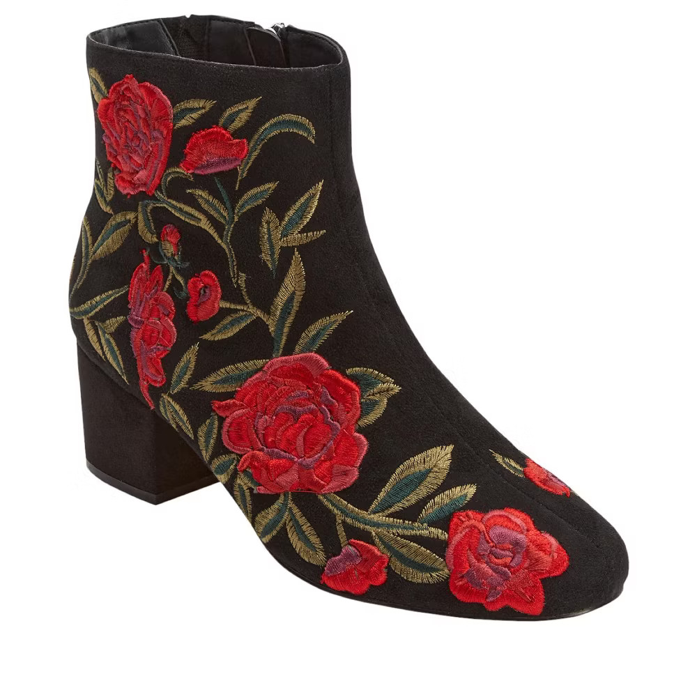 Comfortview The Sidney Bootie - 9 12 W Black Embroidery Wide Widths 16390₽