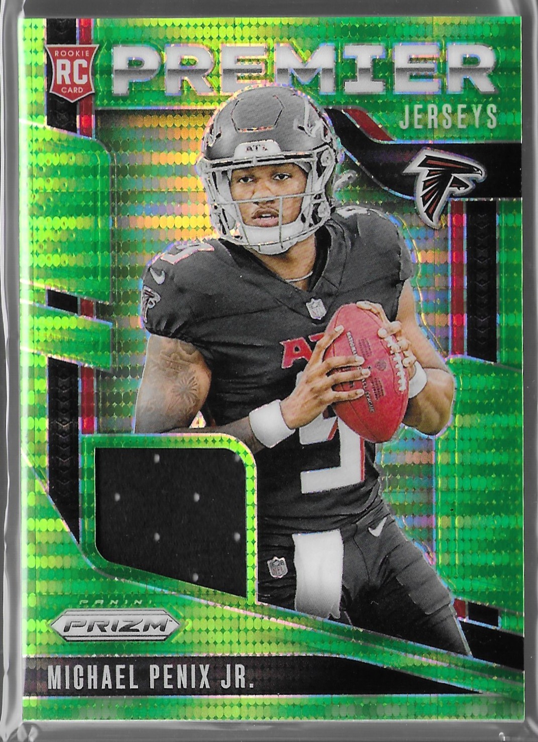 2024 Panini Prizm Premier Jerseys Michael Penix Jr. #PJ-MPJ Neon Green Pulsar RC