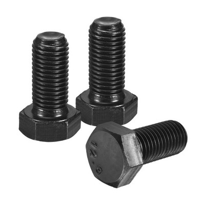 3Pcs M16-2 x 35mm Left Hand Hex Head Bolt, Black Oxide Carbon Steel Reverse