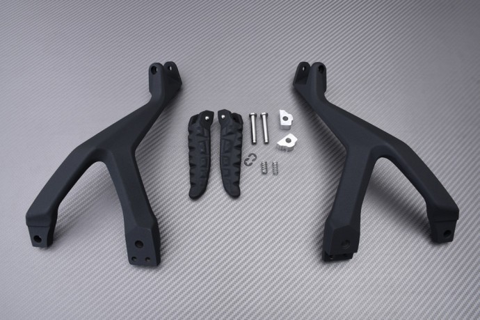 Platines repose-pieds passager arrière noir Ducati Panigale 1299 repliables en alu