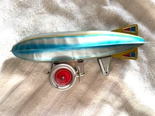 VINTAGE Schylling Aluminum "GRAF ZEPPELIN AIR SHIP" Wind Up Toy