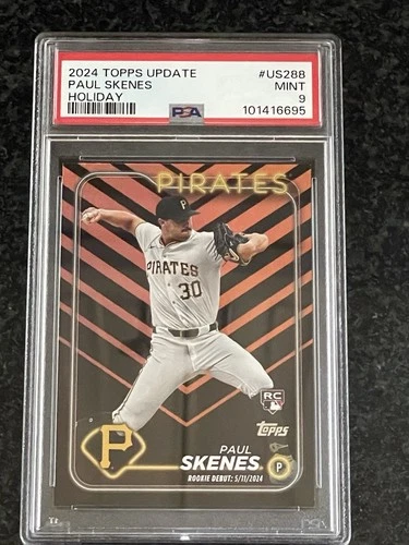 2024 Topps Update Series - Rookie Debut Paul Skenes #US288 Holiday (RC).  PSA 9