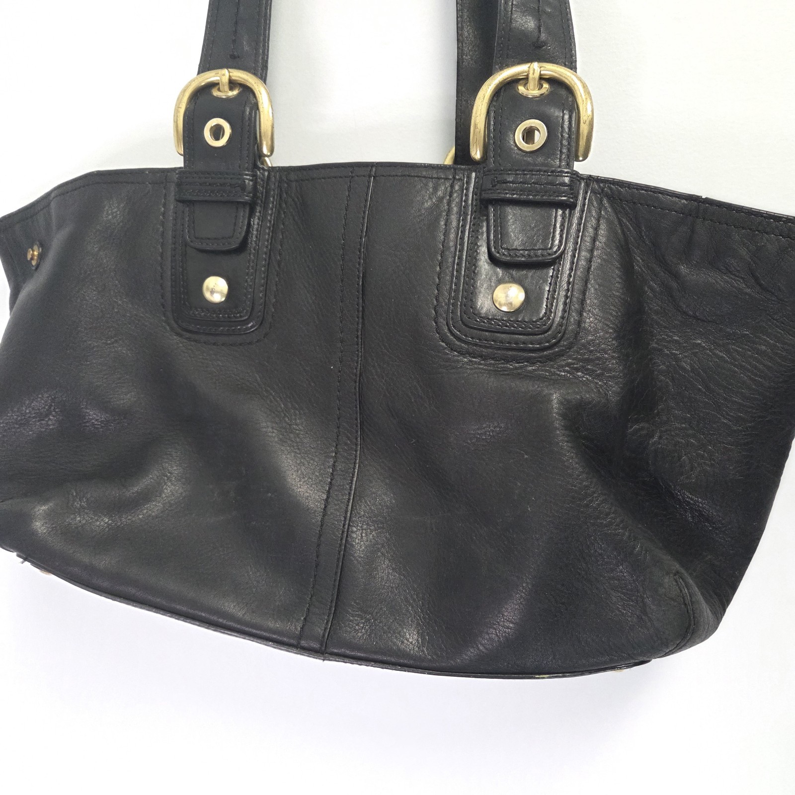 Y2K Coach Soho Black Pebbled Leather Satchel Shoulder… - Gem