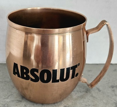 Vintage Copper ABSOLUT World Mug 3 1/4'' Tall