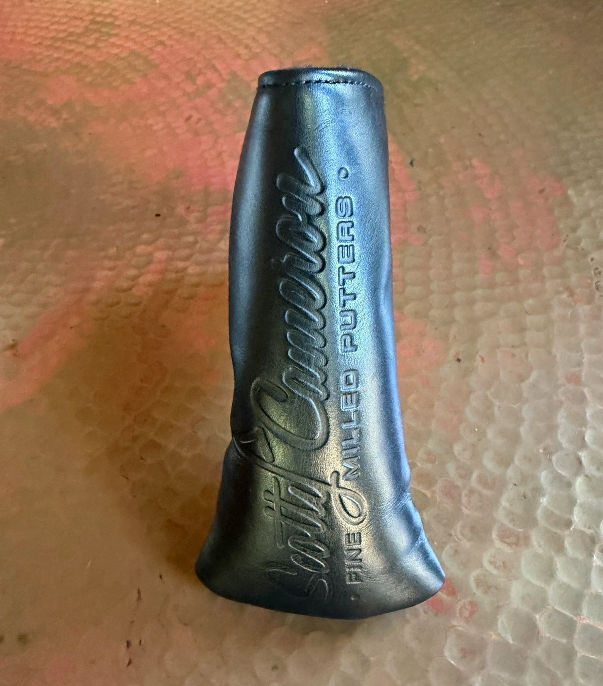 Rare Scotty Cameron Genuine Leather Custom Shop Black Putter Headcover for Golf