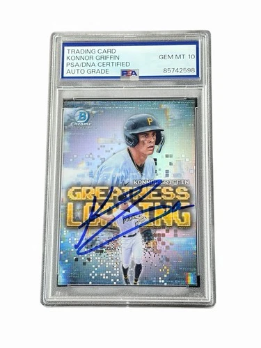 Konnor Griffin Signed Card Pittsburgh Pirates Auto Greatness Loading PSA 10