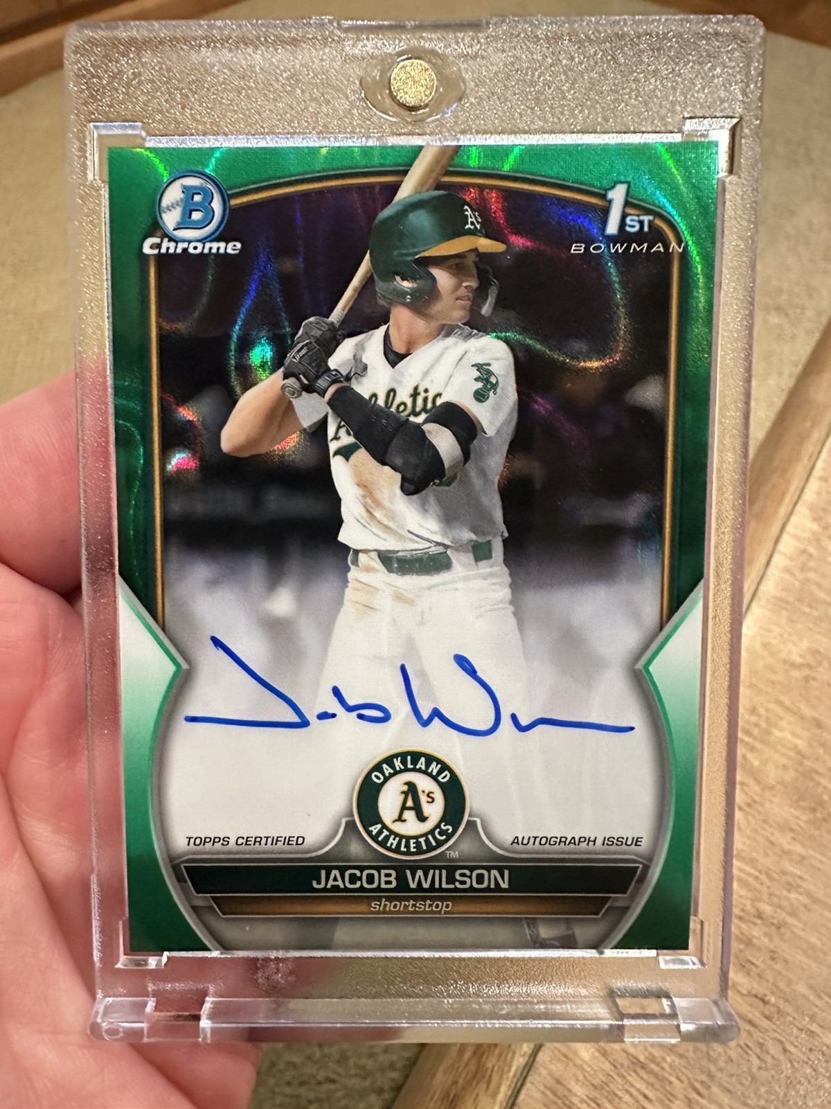 Jacob Wilson 2023 Bowman Chrome 1st First Auto Green Lava Refractor #d 95/99