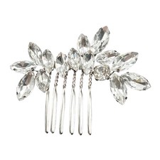 Bridal Wedding Hair Comb, Rhinestone Crystal, Floral Head Piece, Hair Accessory