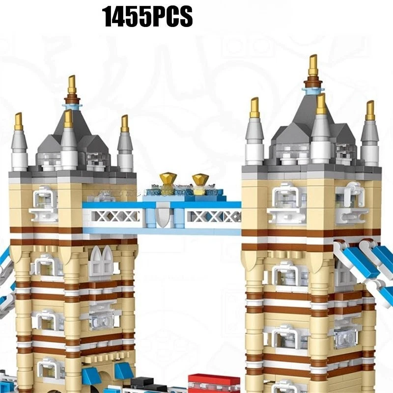 LOZ 1455pcs World Architecture London Tower Bridge Building Blocks Assemble - Image 3 of 4