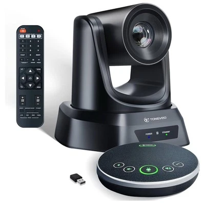TONGVEO Conference Room Camera System with Bluetooth Microphone And Speakerphone