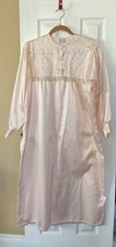 Vintage Baby Pink Miss Dior Long Sleeve Nightgown W/Embroidery  Lace