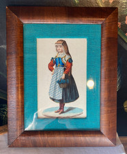 SALE Rare Hand Painted 19th Cent Engraved Illustration Traditional Costume