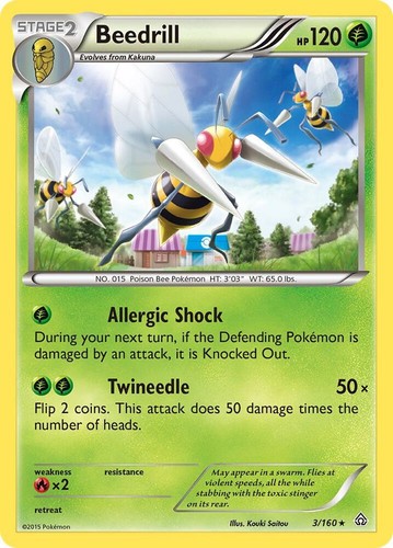 Beedrill #3/160 Xy - Primal Clash Rare Pokemon TCG MP