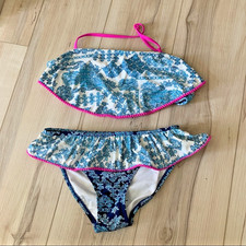 Tommy Bahama Girls Teen Size 16 floral two piece swim set bikini luxury style g