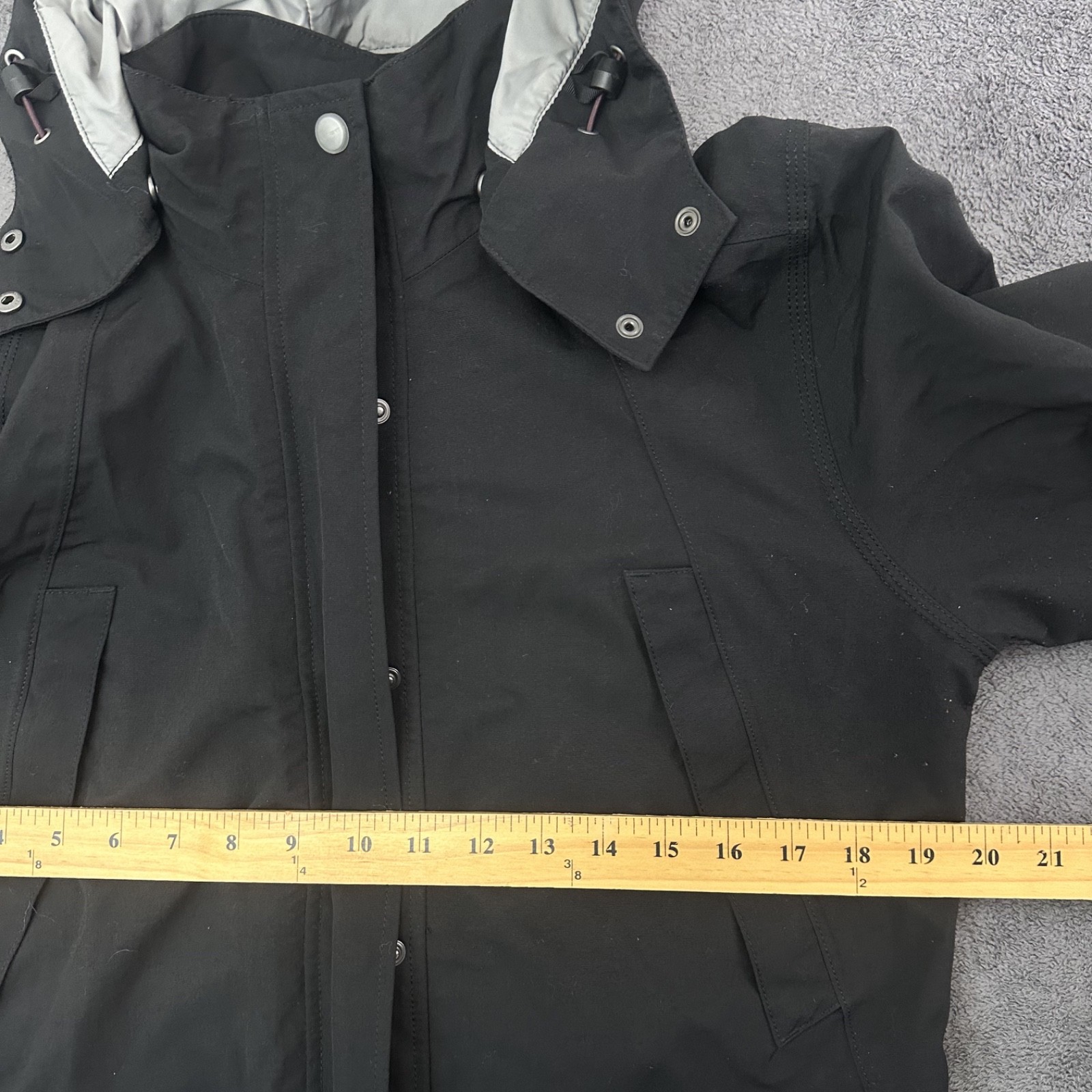 Carhartt Jacket Womens Medium Black Hooded Storm Defender Full-Zip Nylon Rain thumbnail 9