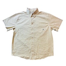 Ariat Pro Series Shirt Men's XXL Gingham Short Sleeve Button Down Yellow White