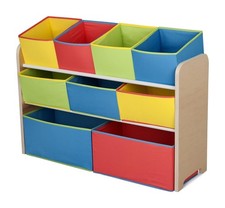 Delta Multi-Color Deluxe Toy Organizer with Natural/Primary Colored Bins