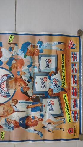 Dodgers Los Angeles 1982 Anniversary Poster Vintage 21 3/4" X 17 1/2" Rare Vin - Picture 9 of 13