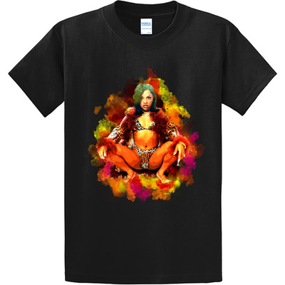 NEW STREETWEAR ON DEMAND LIL KIM WATERCOLOR BLACK TEE SHIRT SM-6XL MADE IN USA