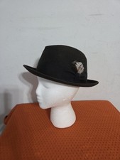 Mallory By Stetson Black Fedora Hat Size 7 1/8 Read 
