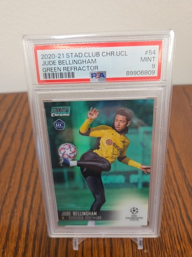 Jude Bellingham 2020-21 Stadium Club  UCL Green Refractor #'d /99 PSA 9 RC