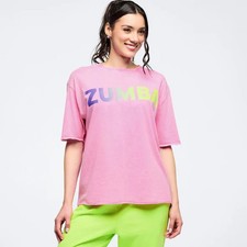 Zumba Pastel Boxy Ultra Crop Top - Pastel Kiss Pink XS S M L XL New