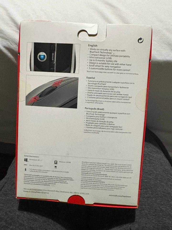 Microsoft Wireless Mobile Mouse 3500 BlueTrack Tech USB  Nano - New Sealed SFH - Image 2 of 3