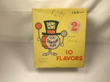 Dum Dums Dum Dum Pops Empty Box vintage 2 cents lollipop sucker dumdum candy