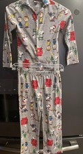 Peanuts Snoopy Christmas Holiday 2 Piece Flannel Pajamas PJ Set Boys Youth 6